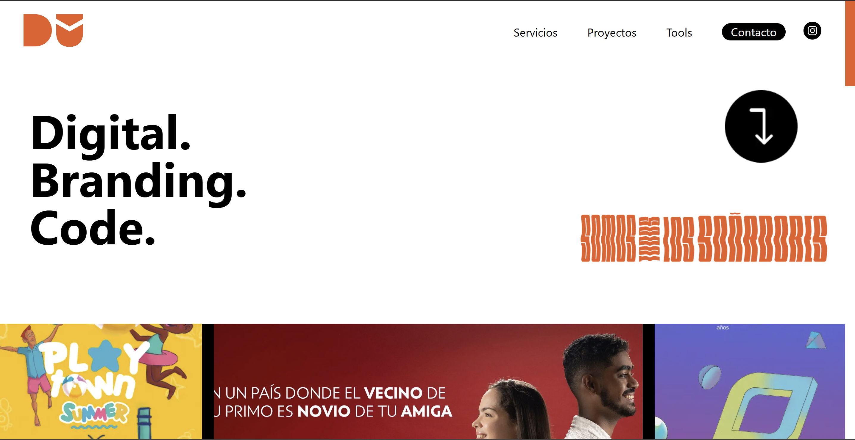 Screenshot of DUV Agency project