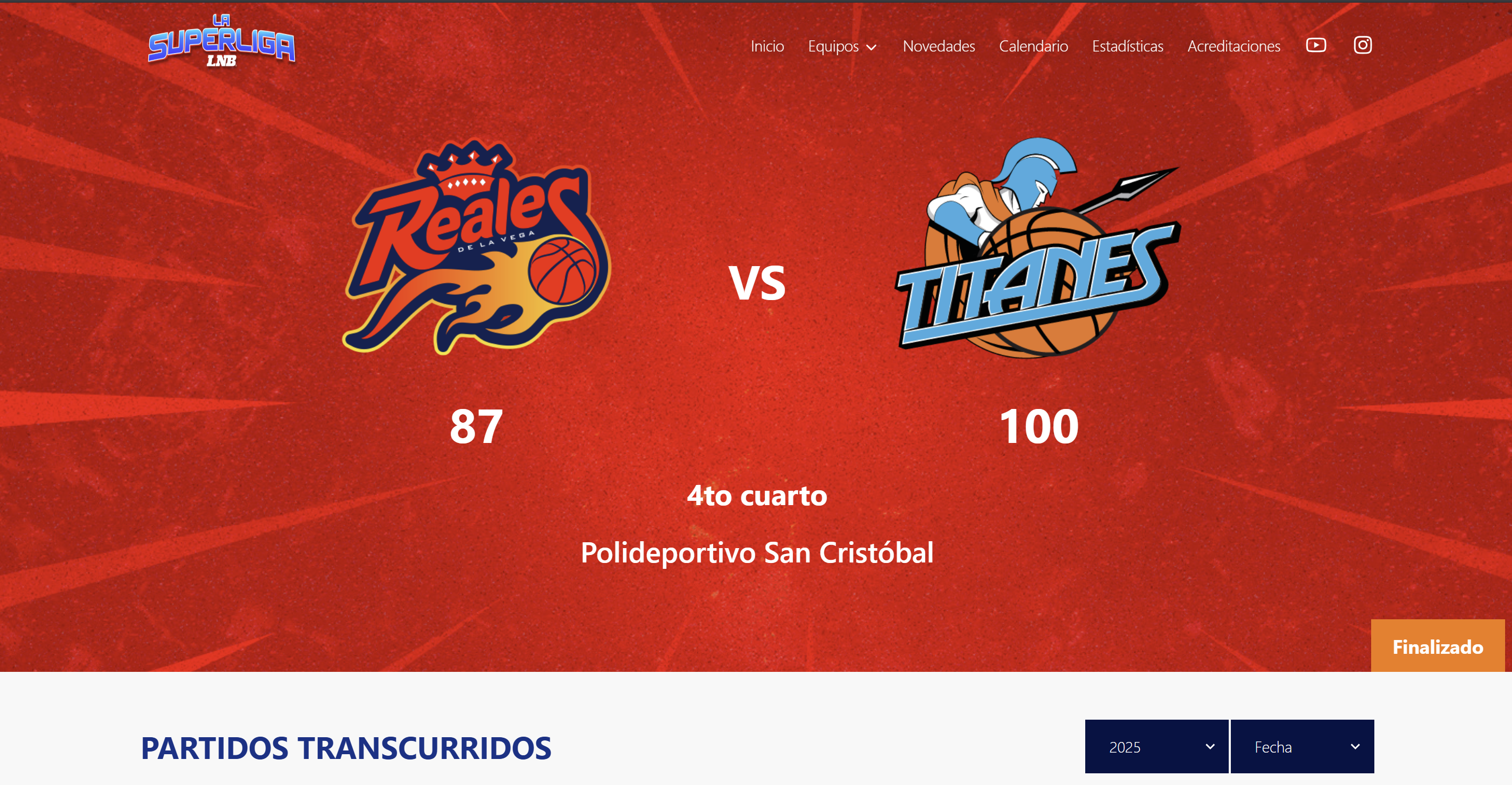 Screenshot of LNB - Liga Nacional de Baloncesto project